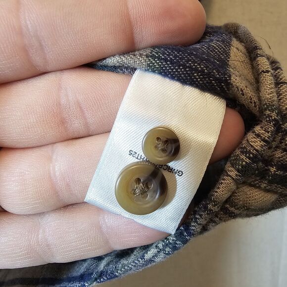 Roundtree And Yorke Casuals Flannel Outdoors Tan Blue Green Mens Big 3XB - Picture 7 of 11